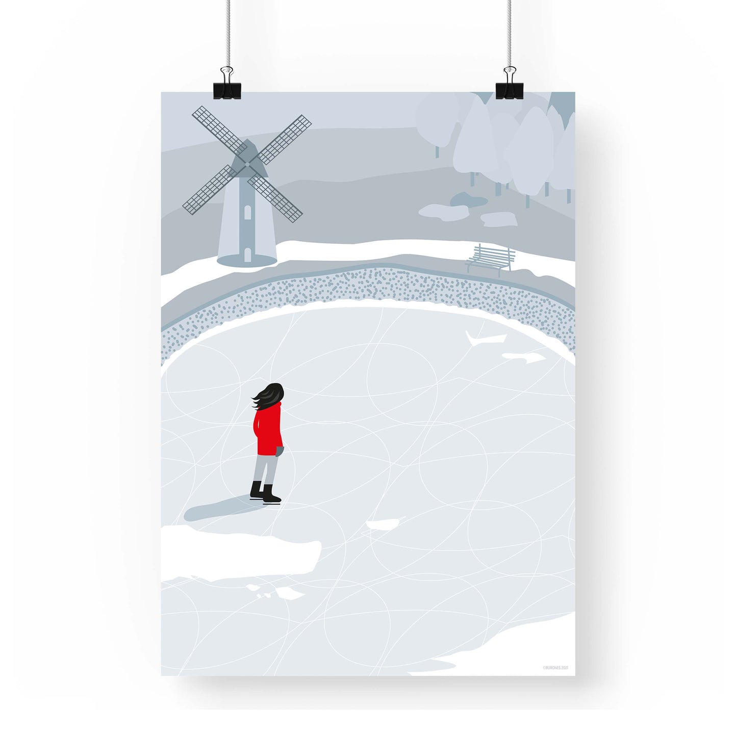 Artprint Schaatsen - Burones