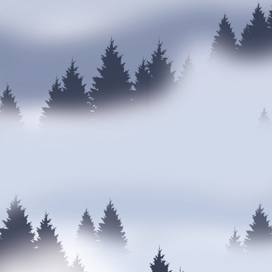 Artprint Bomen in de mist - Burones