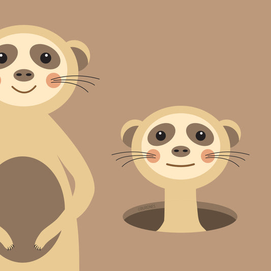 Artprint stokstaartjes - Burones