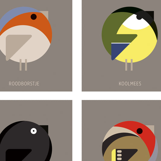 Artprint Nederlandse tuinvogels - Burones