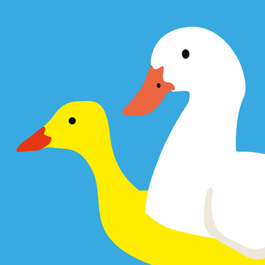 Art print Duck with swimming ring