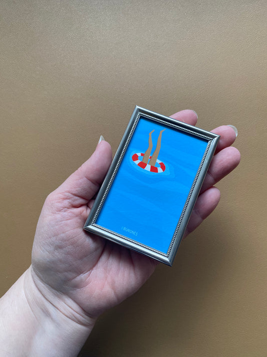 Zomer artprint in vintage lijstje