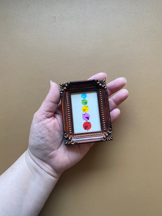 Stapelvogels artprint in lijstje