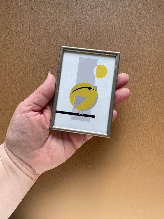 Groenling artprint in vintage lijstje