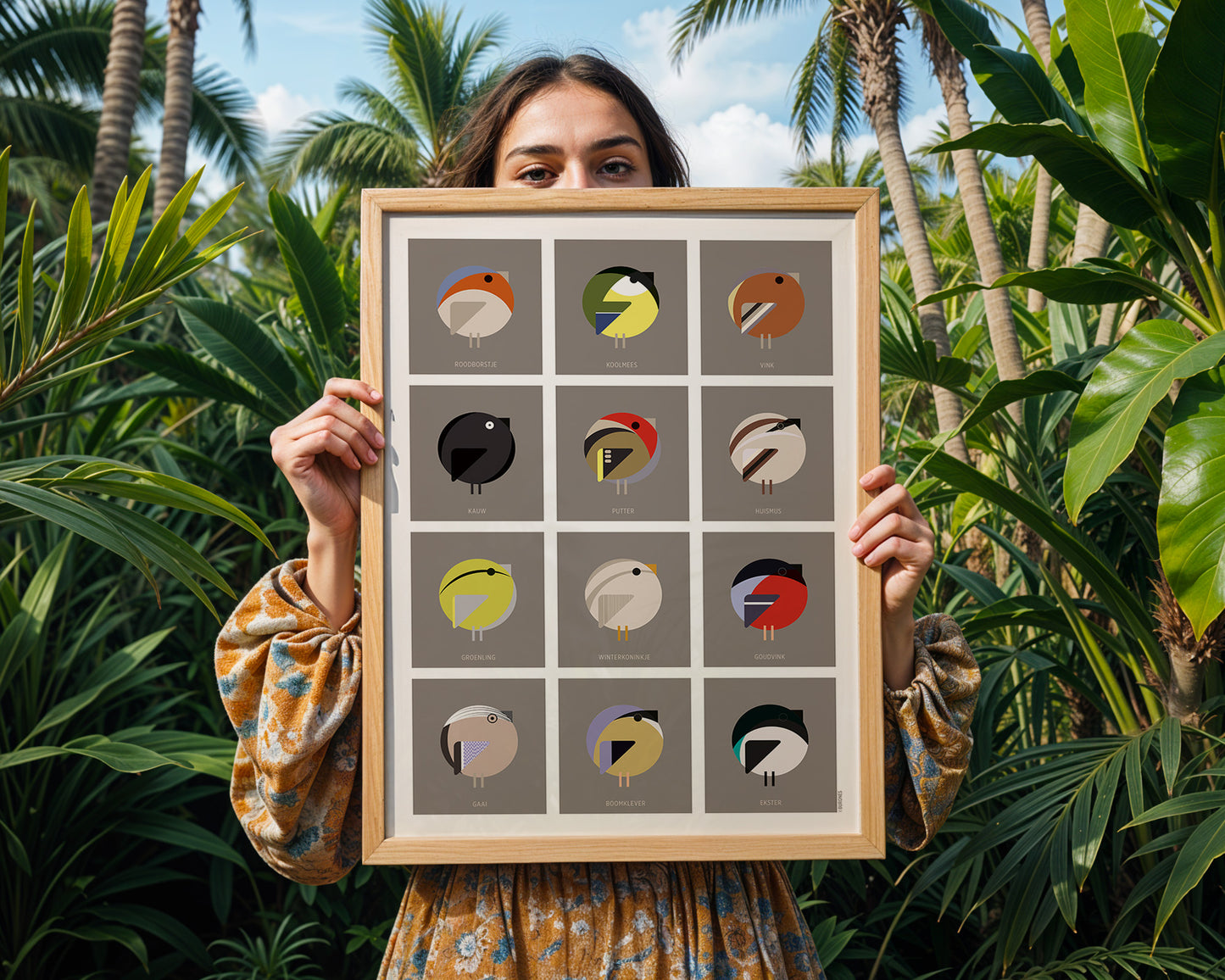 Artprint Nederlandse tuinvogels