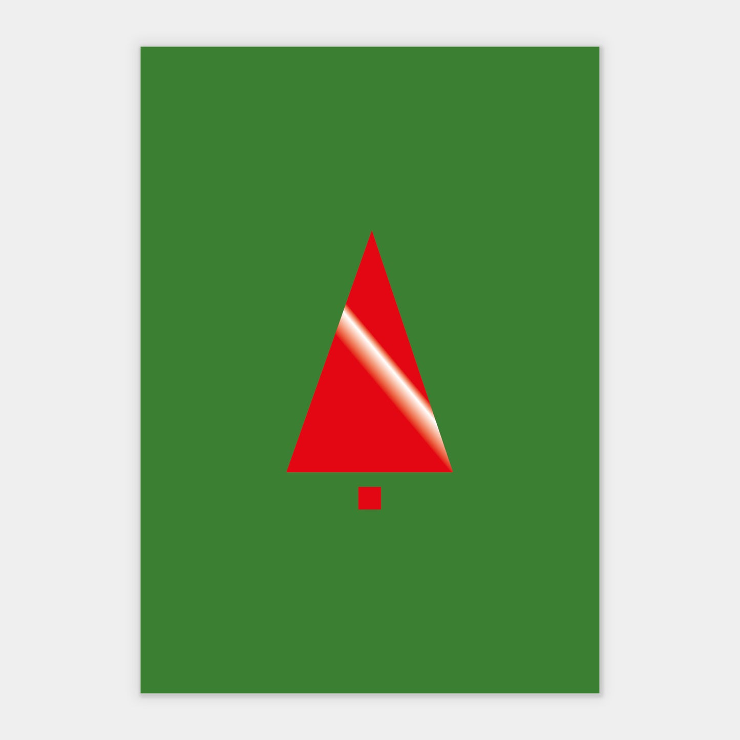 Kaart Kerstboom met rode foliedruk