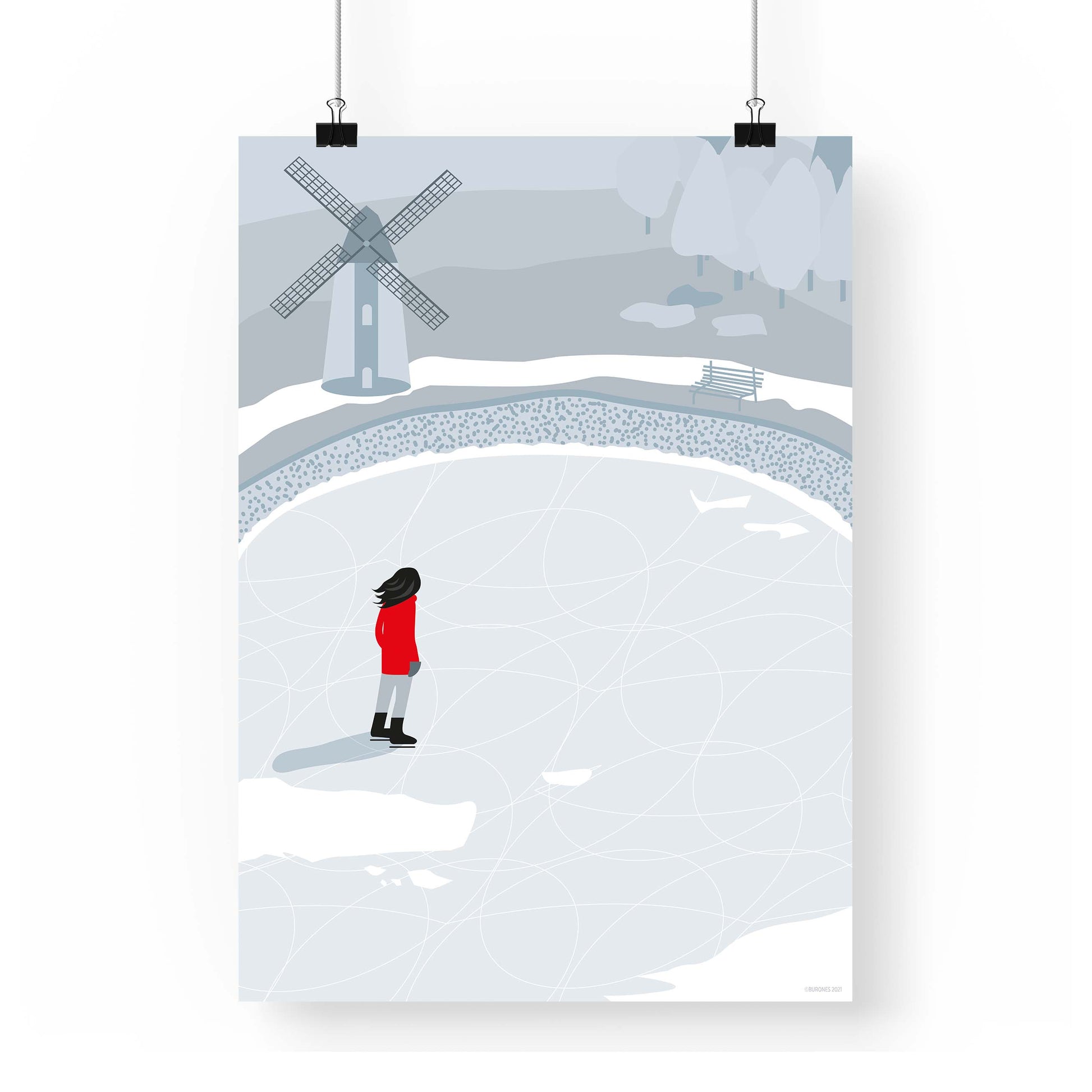 Artprint Schaatsen - Burones