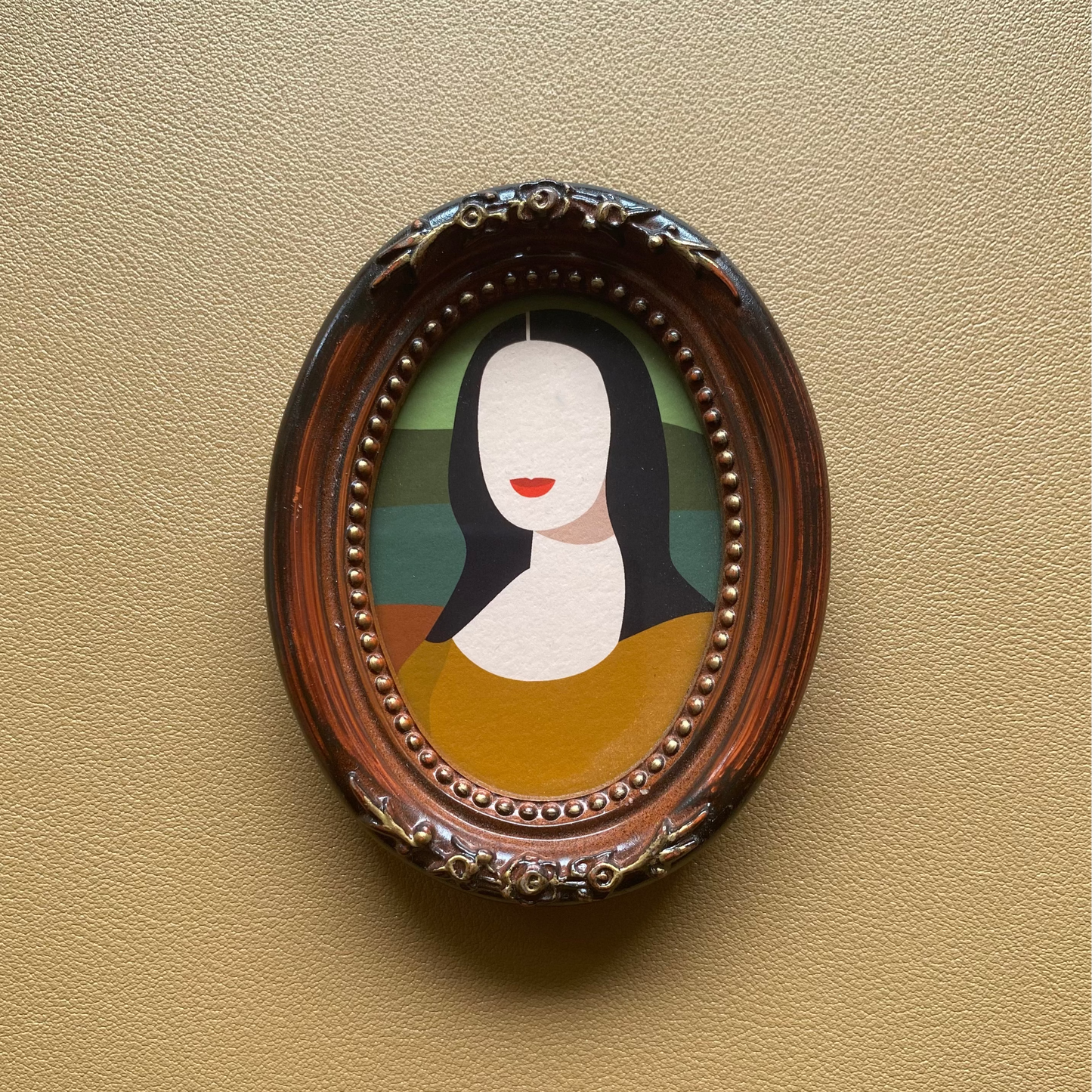 Mona Lisa artprint in ovaal lijstje