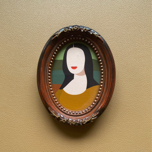 Mona Lisa artprint in ovaal lijstje