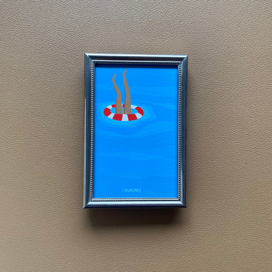 Zomer artprint in vintage lijstje