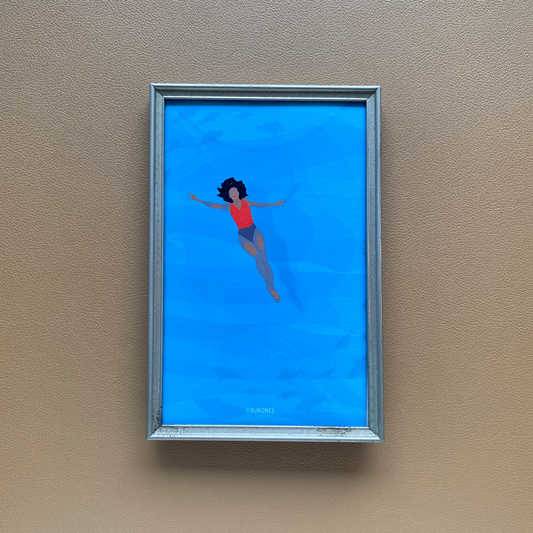 Loslaten artprint in vintage lijstje met bolglas