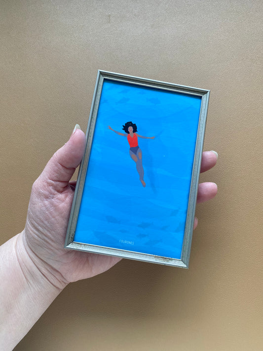 Loslaten artprint in vintage lijstje met bolglas