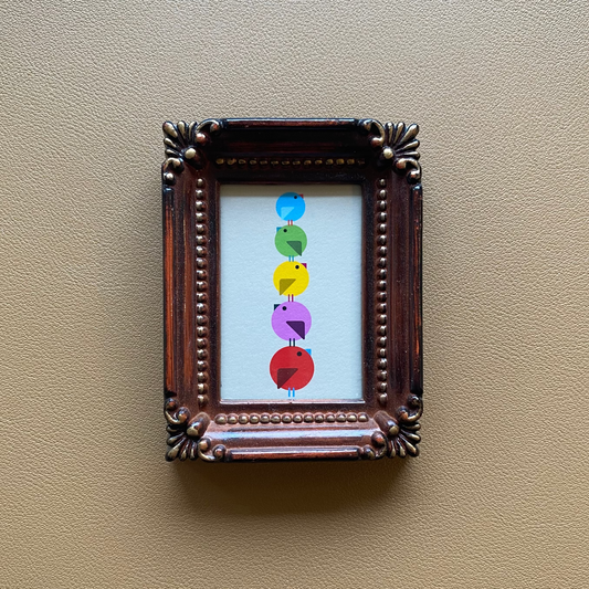 Stapelvogels artprint in lijstje