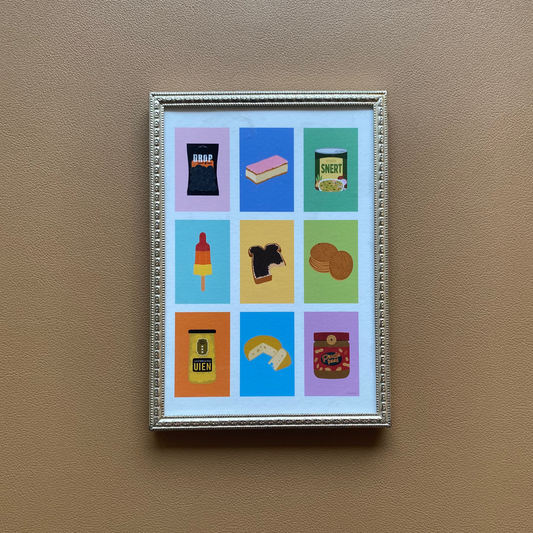 Hollandse Hap artprint in vintage lijstje