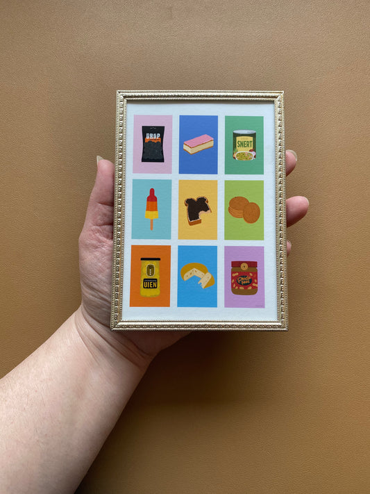 Hollandse Hap artprint in vintage lijstje