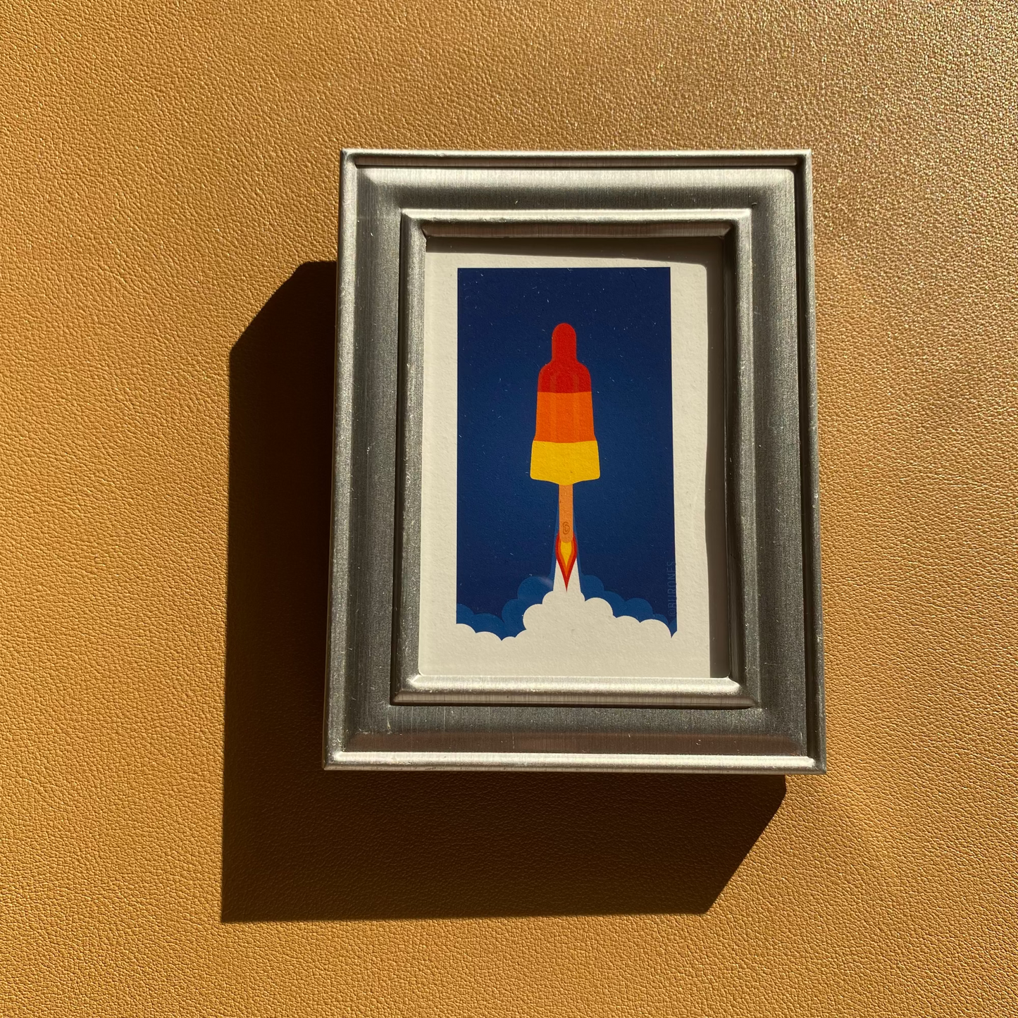 Raketje artprint in lijstje