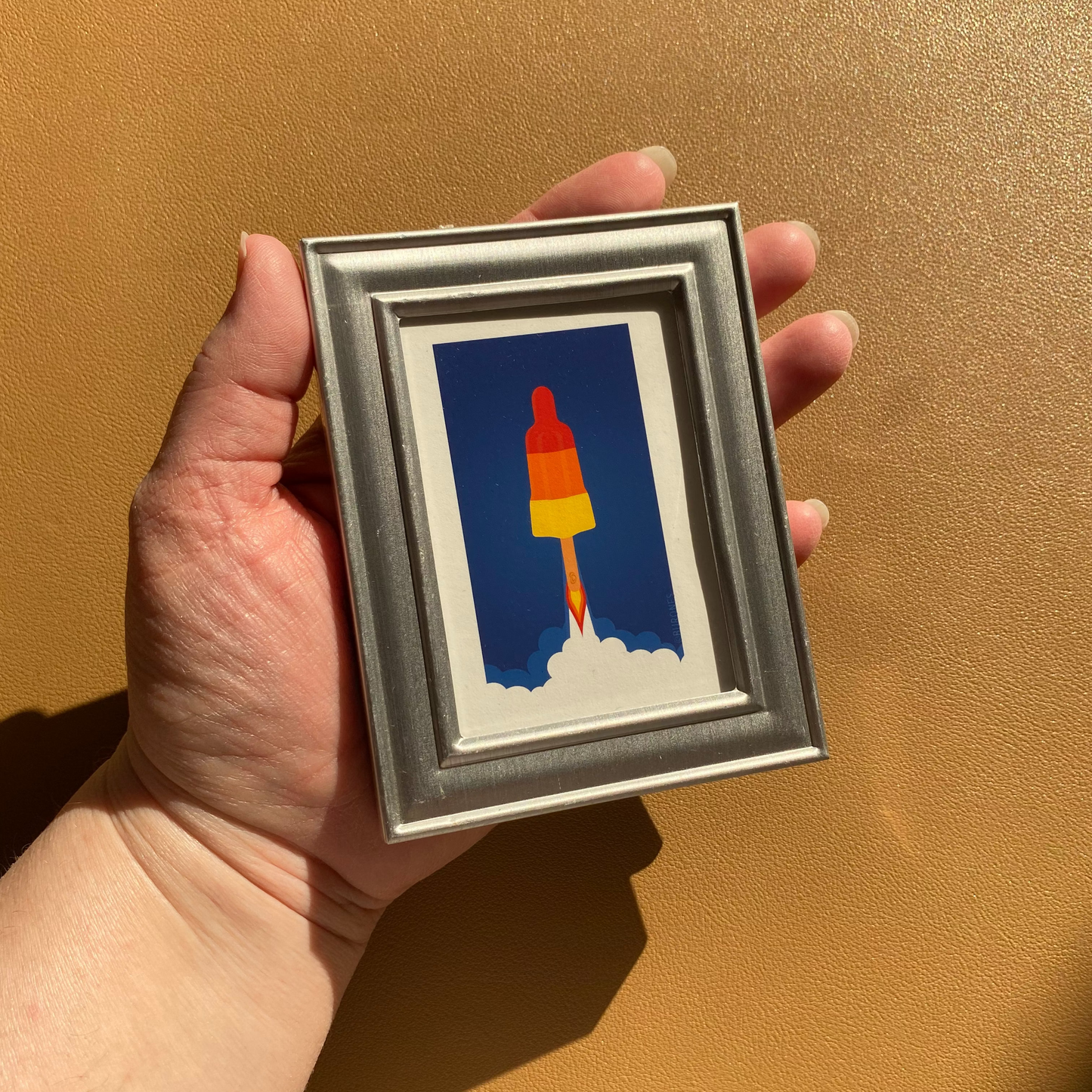 Raketje artprint in lijstje
