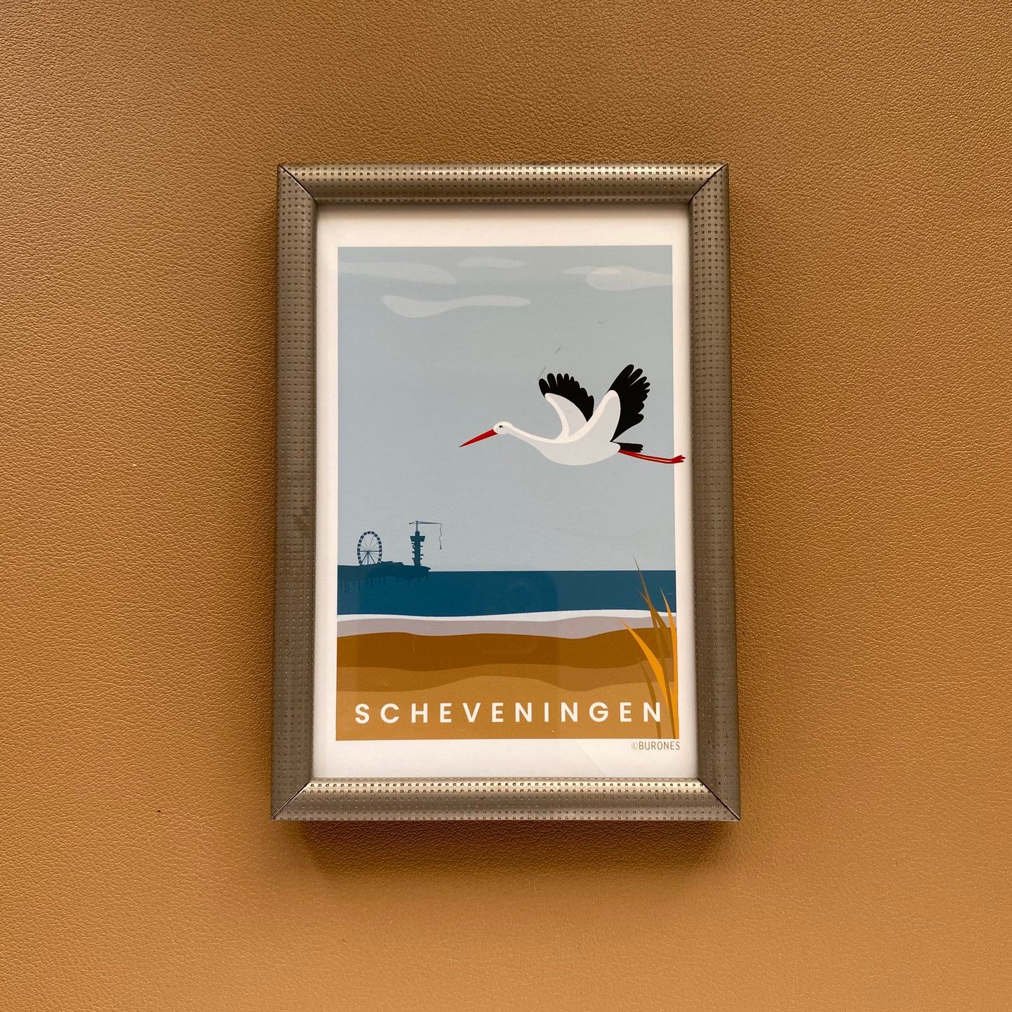 Scheveningen artprint in vintage lijstje