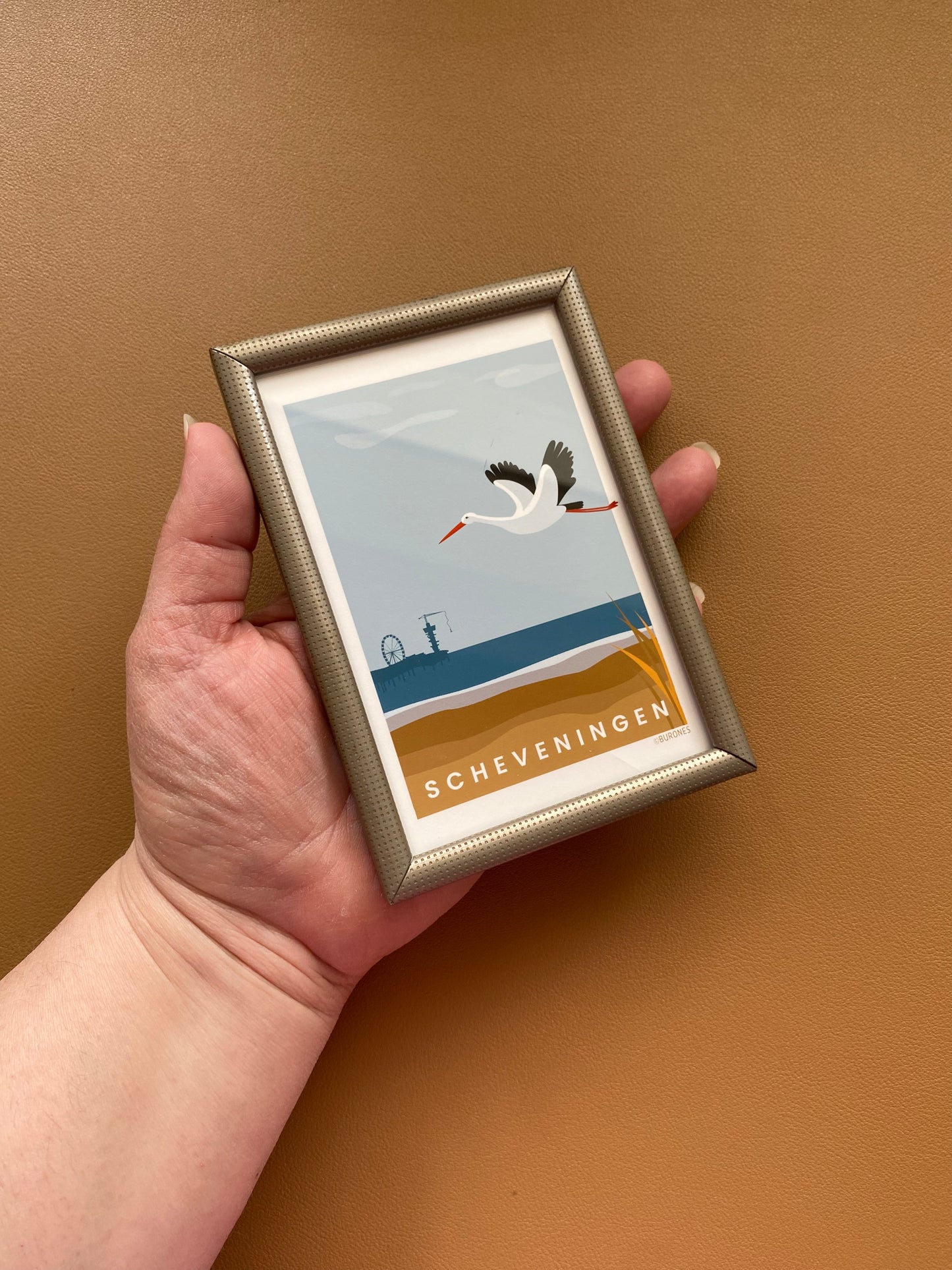Scheveningen artprint in vintage lijstje