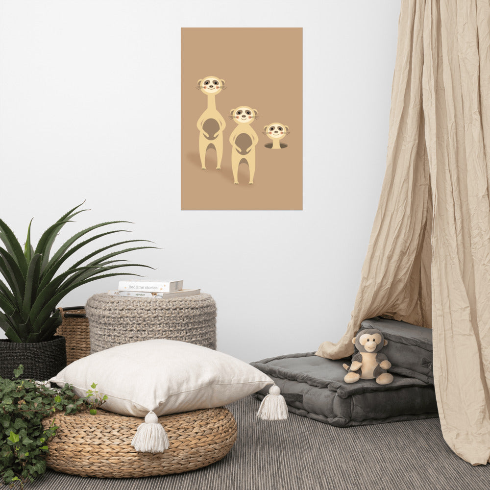 Artprint stokstaartjes - Burones